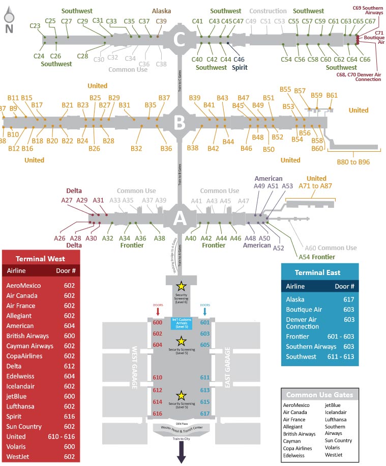 DEN Airport Map