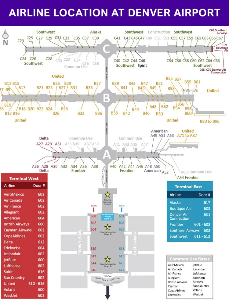 Airline Location Denver Airport